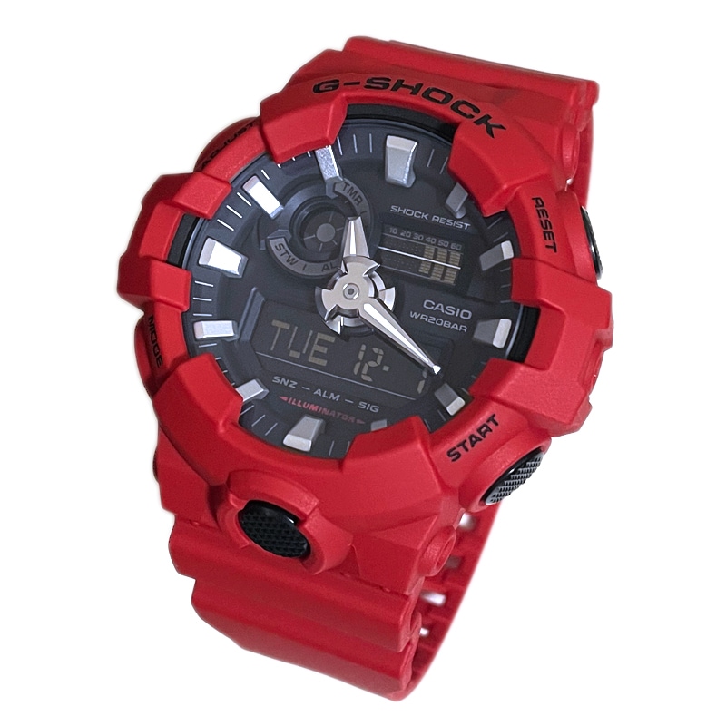 【即納】 CASIO カシオ G-SHOCK Gショック アナデジ ダイナミックなスタイリング GA-700-4A ブラックレッド 腕時計 メンズ