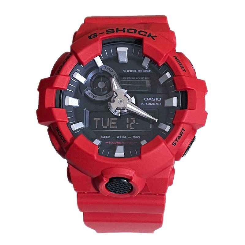 【即納】 CASIO カシオ G-SHOCK Gショック アナデジ ダイナミックなスタイリング GA-700-4A ブラックレッド 腕時計 メンズ