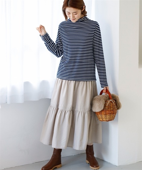 ロングスカート シャンブレーピンタックスカート Otona Purete
