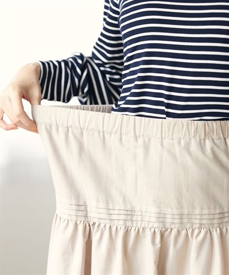 ロングスカート シャンブレーピンタックスカート Otona Purete