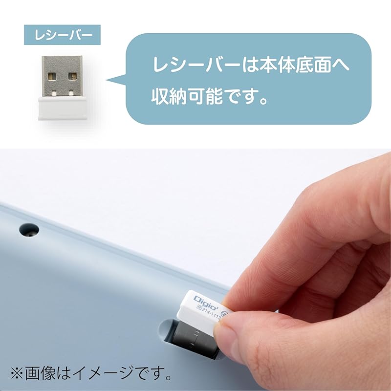 即納：Digio2 無線 ラウンドキーキャップ キーボード ブルーグレー Z0066