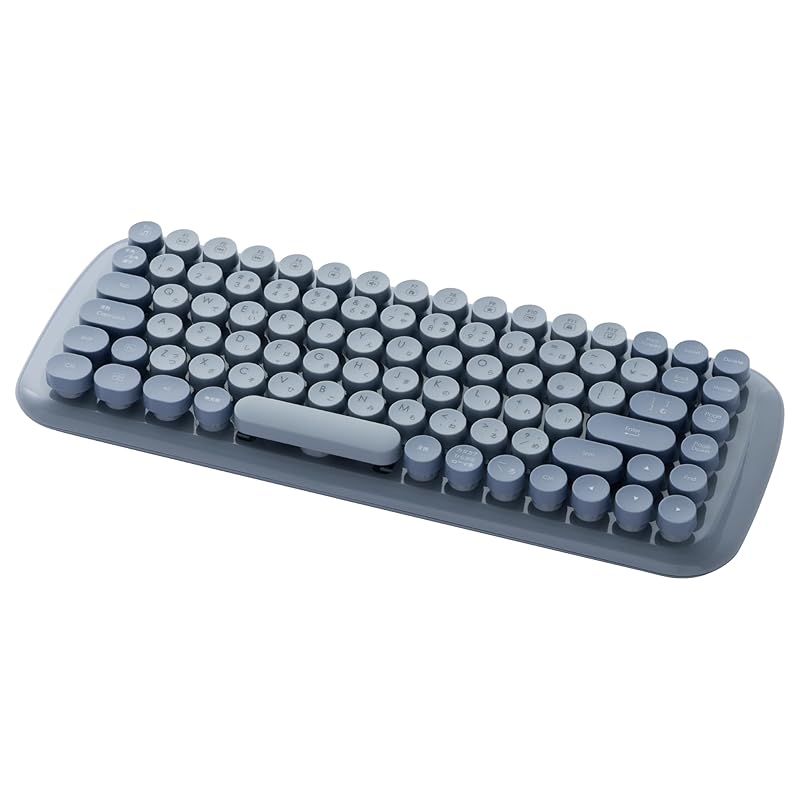 即納：Digio2 無線 ラウンドキーキャップ キーボード ブルーグレー Z0066