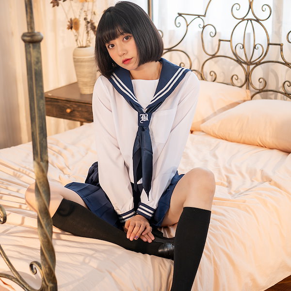 コスプレ 制服 コスプレ セーラー服 セーラー 制服 長袖 スカーフ 衣装 仮装 衣装 コスチューム こすぷれ コス おすすめ 可愛い 男ウケ  セクシー 大きいサイズ 大人 レディース コスプレ衣装