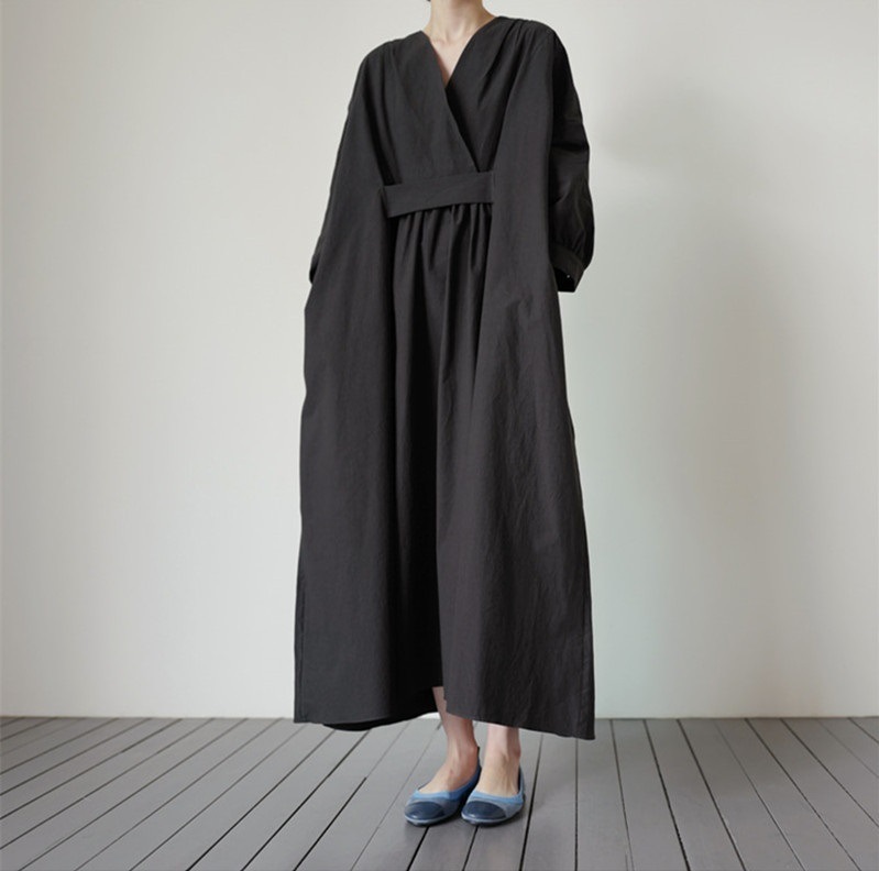 ワンピース 膝下 ロング ロング丈 l マキシ丈 袖あり 長袖 Vネック カシュクール 襟なし 切り替えデザイン ハイウエスト 綿 シンプル カジュアル 大人 おしゃれ お洒落 ルーズ 個性的 ワンピース 膝下 ロング ロング丈 l マキシ丈 袖あり 長袖 Vネック カシュクール 襟なし 切り替えデザイン ハイウエスト 綿 シンプル カジュアル 大人 おしゃれ お洒落 ルーズ 個性的