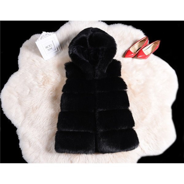 毛皮ベスト フード付き毛皮ベスト