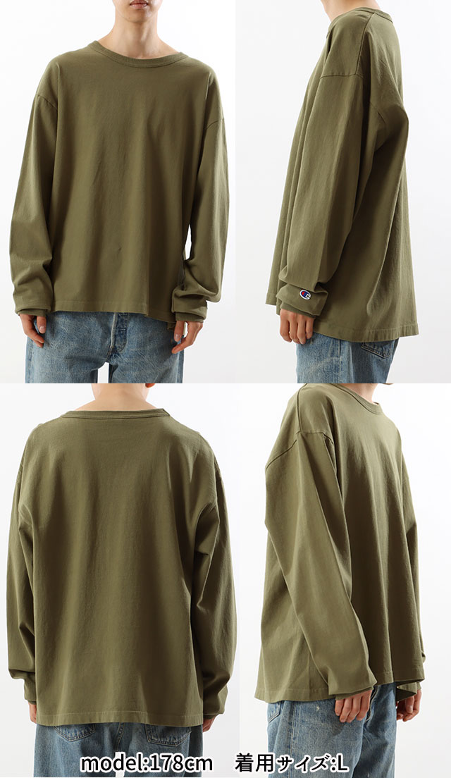 チャンピオン Champion ロングTシャツ メンズ レディース C5-U409 T1011 ティーテンイレブン 長袖 アパレル ロンT オーバーサイズ トップス コットン100% ロングスリーブ