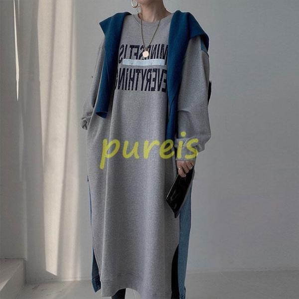 スウェットワンピース 長袖 マキシ丈 レディース オーバーサイズ デニムワンピース 春 スウェット ロングトレーナー ドロップショルダー クルーネック スウェットワンピース 長袖 マキシ丈 レディース オーバーサイズ デニムワンピース 春 スウェット ロングトレーナー ドロップショルダー クルーネック