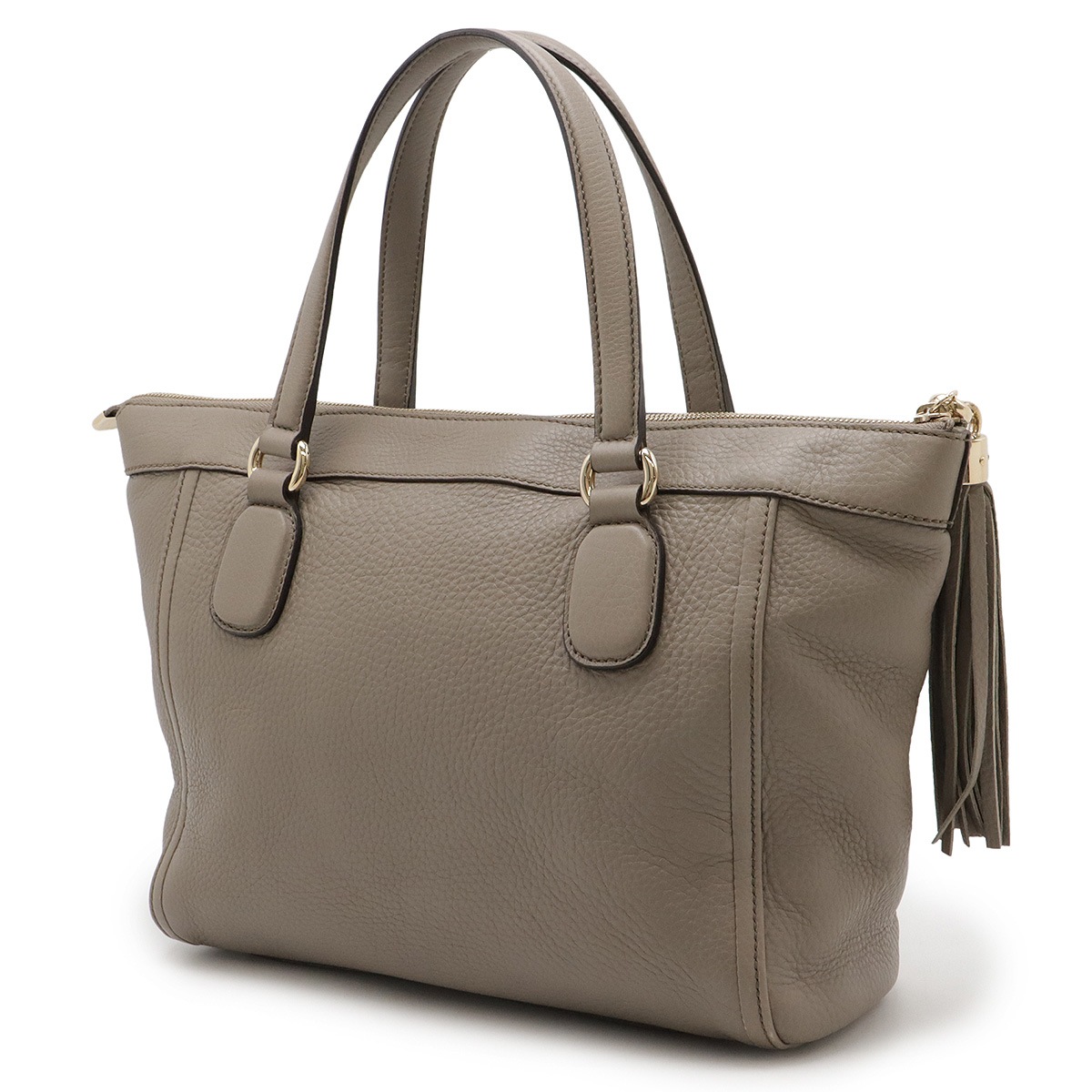 ソーホー インターロッキングG トートバッグ ハンドバッグ フリンジ タッセル レザー ライトグレージュ ゴールド金具 28230 ソーホー インターロッキングG トートバッグ ハンドバッグ フリンジ タッセル レザー ライトグレージュ ゴールド金具 28230
