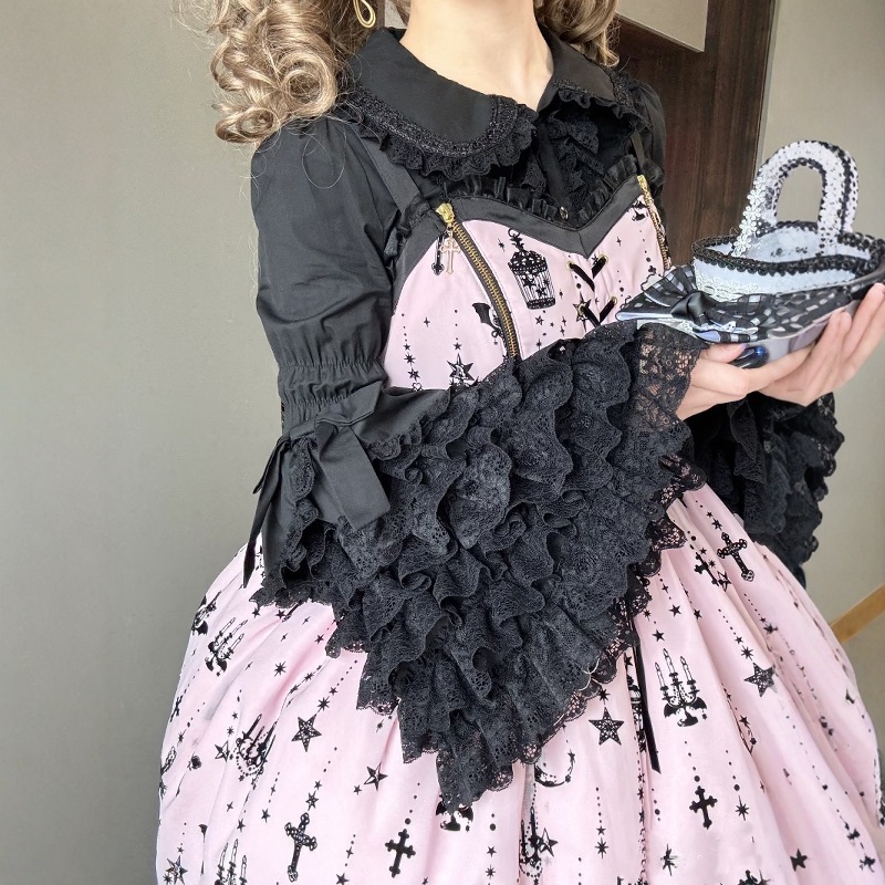 Lolita春夏モデル姫袖中にロリータ可愛いレースラッパ袖シャツを掛けます Lolita春夏モデル姫袖中にロリータ可愛いレースラッパ袖シャツを掛けます