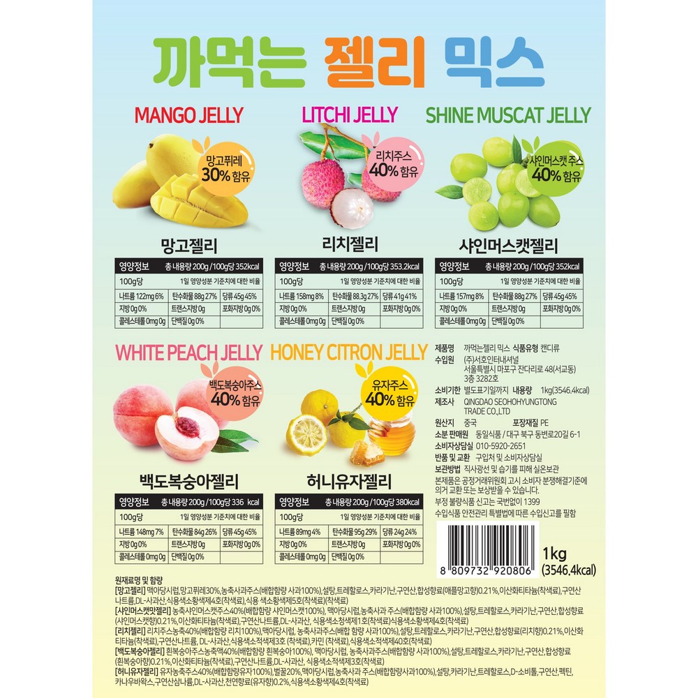 黒いゼリーミックス200g x 5種類の味マンゴーリッチシャインマスケット白桃ハニーユザ1kg1個 黒いゼリーミックス200g x 5種類の味マンゴーリッチシャインマスケット白桃ハニーユザ1kg1個