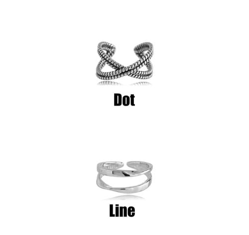HEYHORANG公式取扱店 925silver* Two-line Cross Dot silver リング ATEEZ 韓国アイドル