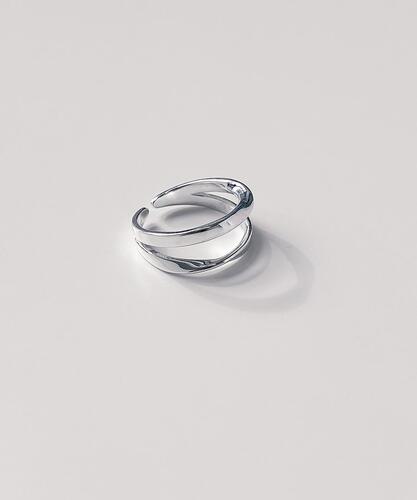 HEYHORANG公式取扱店 925silver* Two-line Cross Dot silver リング ATEEZ 韓国アイドル