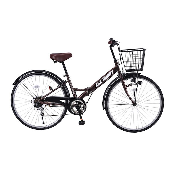 シティーサイクル チャイルド付き自転車 Qoo10] ACE BUDDY シティサイクル 折りたたみ自転車 軽快車