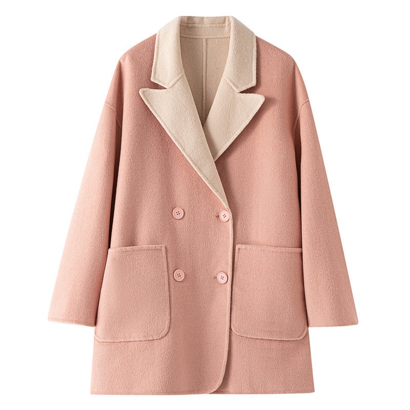 両面には両面のカシミヤ純ウールコートを着ることができる女性2023新秋冬ゆるい毛コートの小さいスーツ