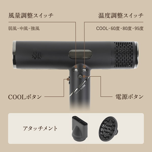 Qoo10] 87saku ハナサク ヘアドライヤー