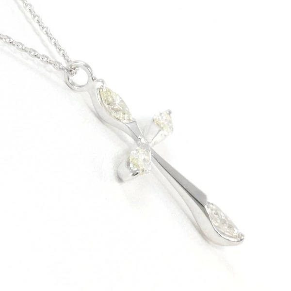 K18 18金 WG ホワイトゴールド ネックレス イエローダイヤ 0.48 ジュエリー 中古