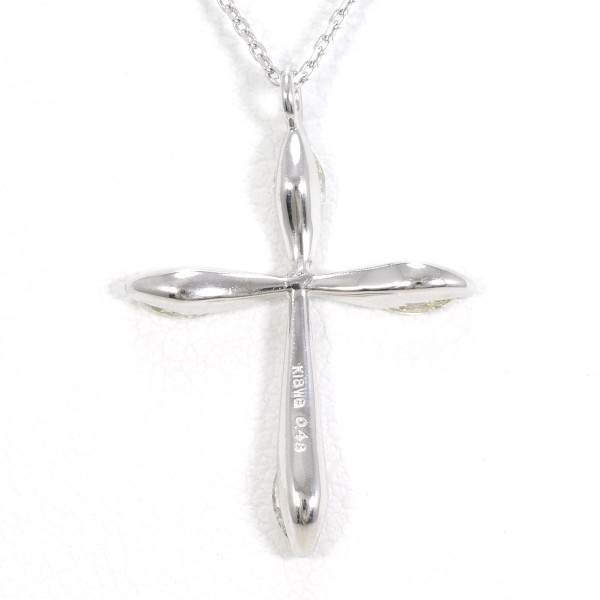 K18 18金 WG ホワイトゴールド ネックレス イエローダイヤ 0.48 ジュエリー 中古