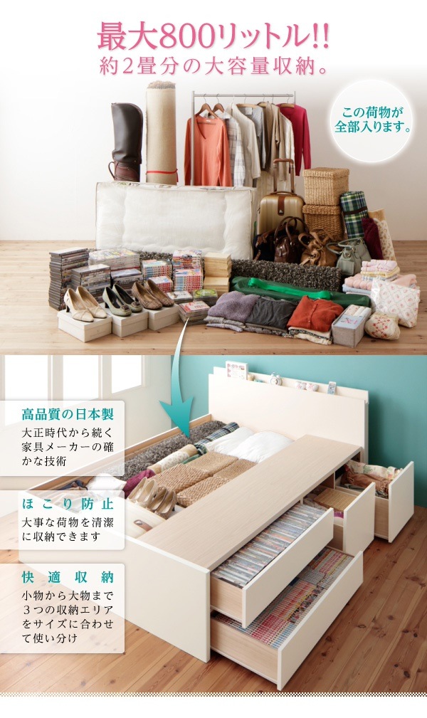 04011784576987 大容量 チェス... : 寝具・ベッド・マットレス : 日本製 棚コンセント付き 国産セール