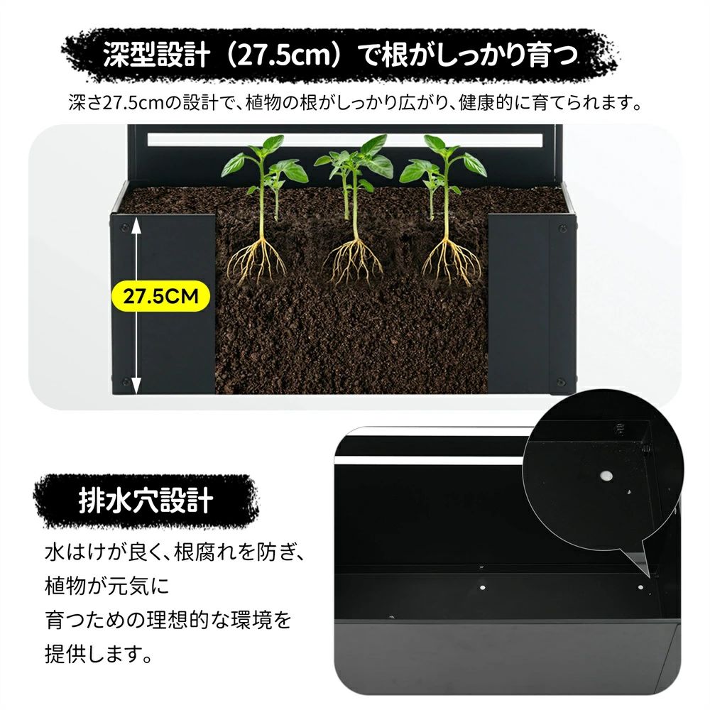 期間限定 フェンスのプランター付き 目隠し プランター付き 電着塗装 簡単設置 園芸用品 プランター ガーデンラティス プランターボックス 花壇フェンス ガーデニング 花立て 庭園 おしゃれ 屋外使用