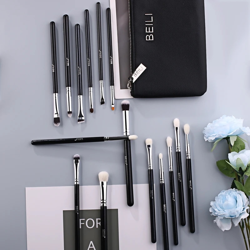 Beiliブラックメイクブラシ15個ヤギヘアアイシャドウアイライナーミックスブラシセットバッグ付き高品質プロフェッショナル Beiliブラックメイクブラシ15個ヤギヘアアイシャドウアイライナーミックスブラシセットバッグ付き高品質プロフェッショナル