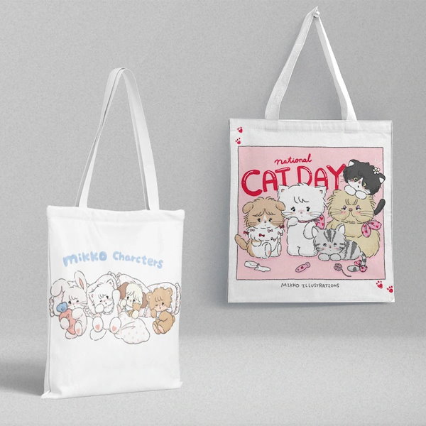 Qoo10] Mikkoジッパー付き帆布袋アニメグッズ