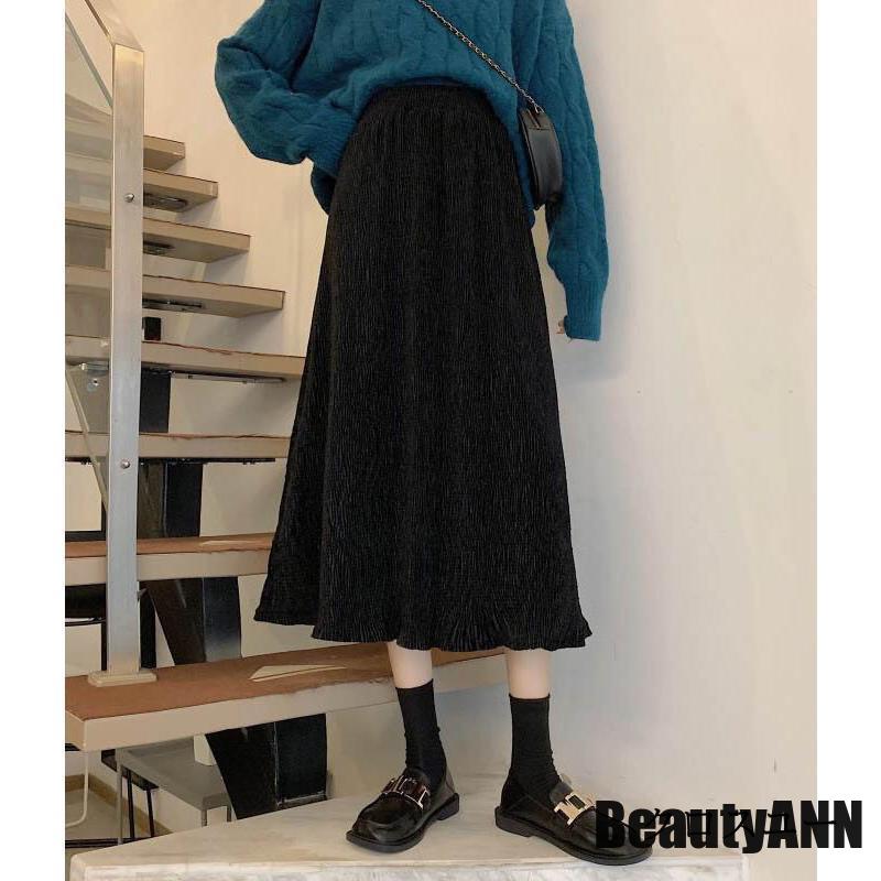 新生活 スカート ミモレ丈スカート レディース 秋 冬 秋冬 黒 ミモレ丈 グレー アイボリー ブラウン ウエストゴム ボトムス プレゼント ギフト