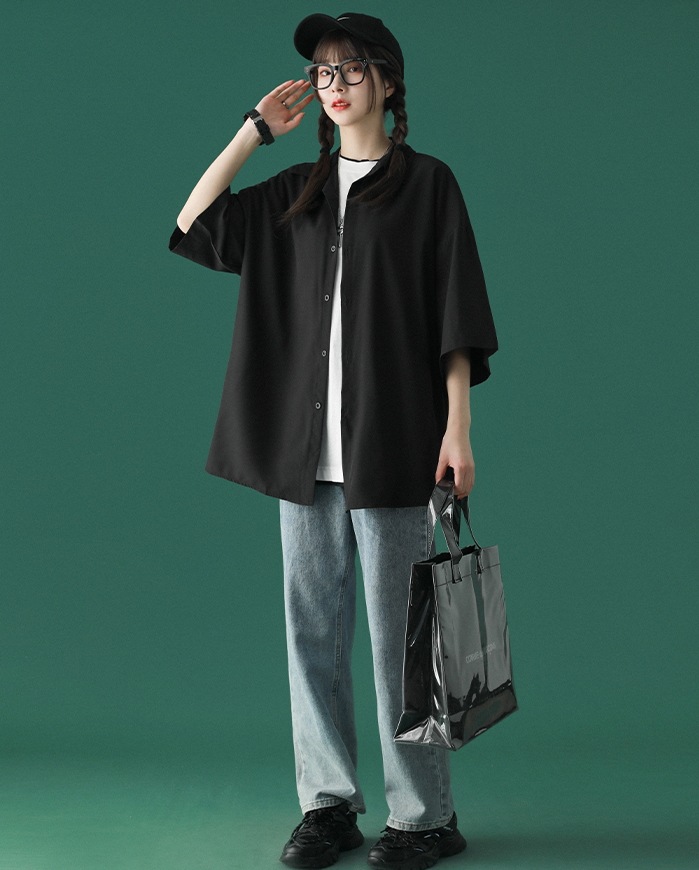 男女兼用 トップス シャツ ビッグT ミディアム丈 袖あり 5分袖 襟付き 前開き 大人可愛い シンプル カジュアル おしゃれ かっこいい アジアン エスニック エキゾチック ラフ メンズライク 男女兼用 トップス シャツ ビッグT ミディアム丈 袖あり 5分袖 襟付き 前開き 大人可愛い シンプル カジュアル おしゃれ かっこいい アジアン エスニック エキゾチック ラフ メンズライク