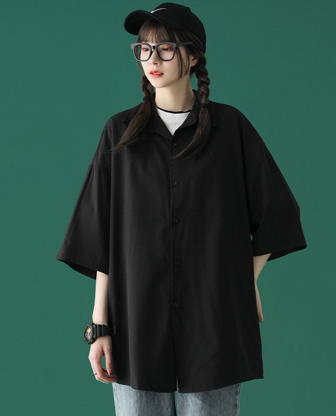 男女兼用 トップス シャツ ビッグT ミディアム丈 袖あり 5分袖 襟付き 前開き 大人可愛い シンプル カジュアル おしゃれ かっこいい アジアン エスニック エキゾチック ラフ メンズライク 男女兼用 トップス シャツ ビッグT ミディアム丈 袖あり 5分袖 襟付き 前開き 大人可愛い シンプル カジュアル おしゃれ かっこいい アジアン エスニック エキゾチック ラフ メンズライク