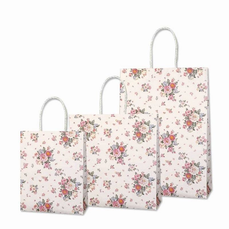 （まとめ買い）シモジマ HEIKO 手提げ紙袋 Pスムースバッグ 3才 ローズブーケ 25枚 幅320xマチ115x高320mm 003154107 [x3セット]