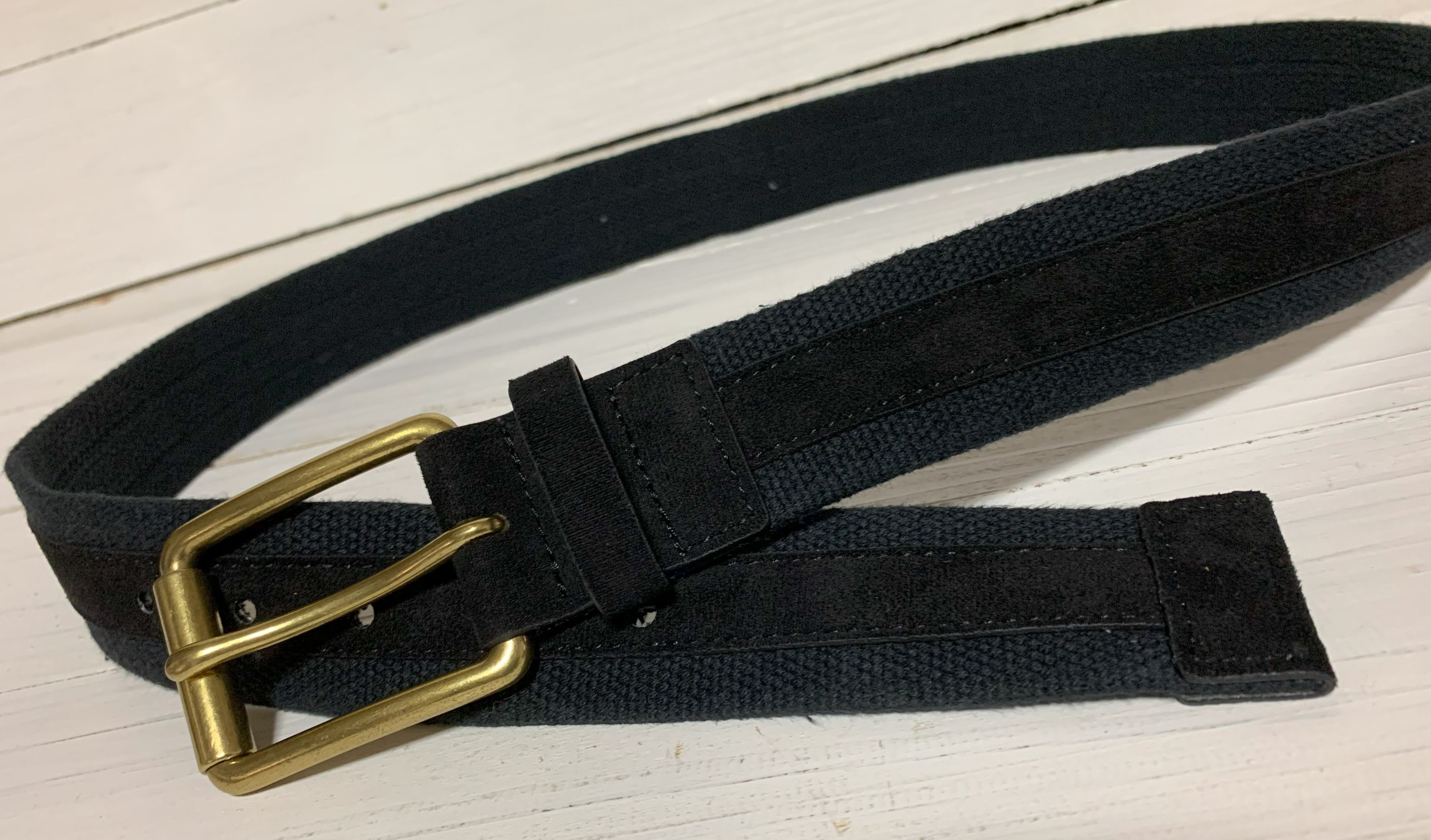 コットン 布ベルト 黒 ブラック メンズ BANANA REPUBLIC BR4-013