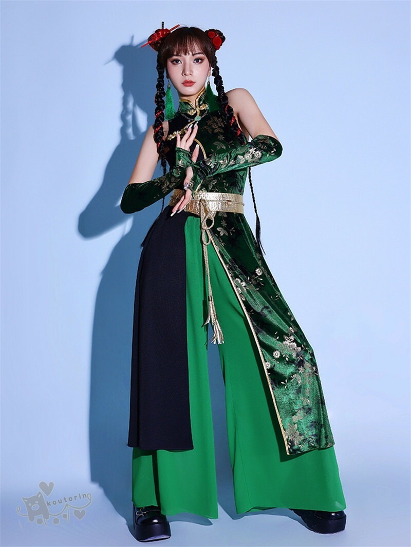 出血大サービス ダンス衣装緑 中華風 チャイナドレス ダンス衣装 セットアップ レディース k-pop 衣装 大人 ワンピース スカート ジャズダンス 演出服 ダンスセット 韓国 アイドル 衣装 DJ 出血大サービス ダンス衣装緑 中華風 チャイナドレス ダンス衣装 セットアップ レディース k-pop 衣装 大人 ワンピース スカート ジャズダンス 演出服 ダンスセット 韓国 アイドル 衣装 DJ