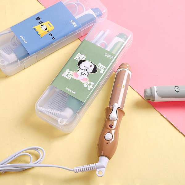 ★なおりん/未使用★ カールヘアアイロン 6種類のアタッチメント付き Qoo10] ミニヘアアイロン カールアイロンストレー