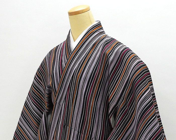 小紋 未着用美品 正絹 縦縞模様 身丈160.5cm 裄丈64.5cm 小紋 未