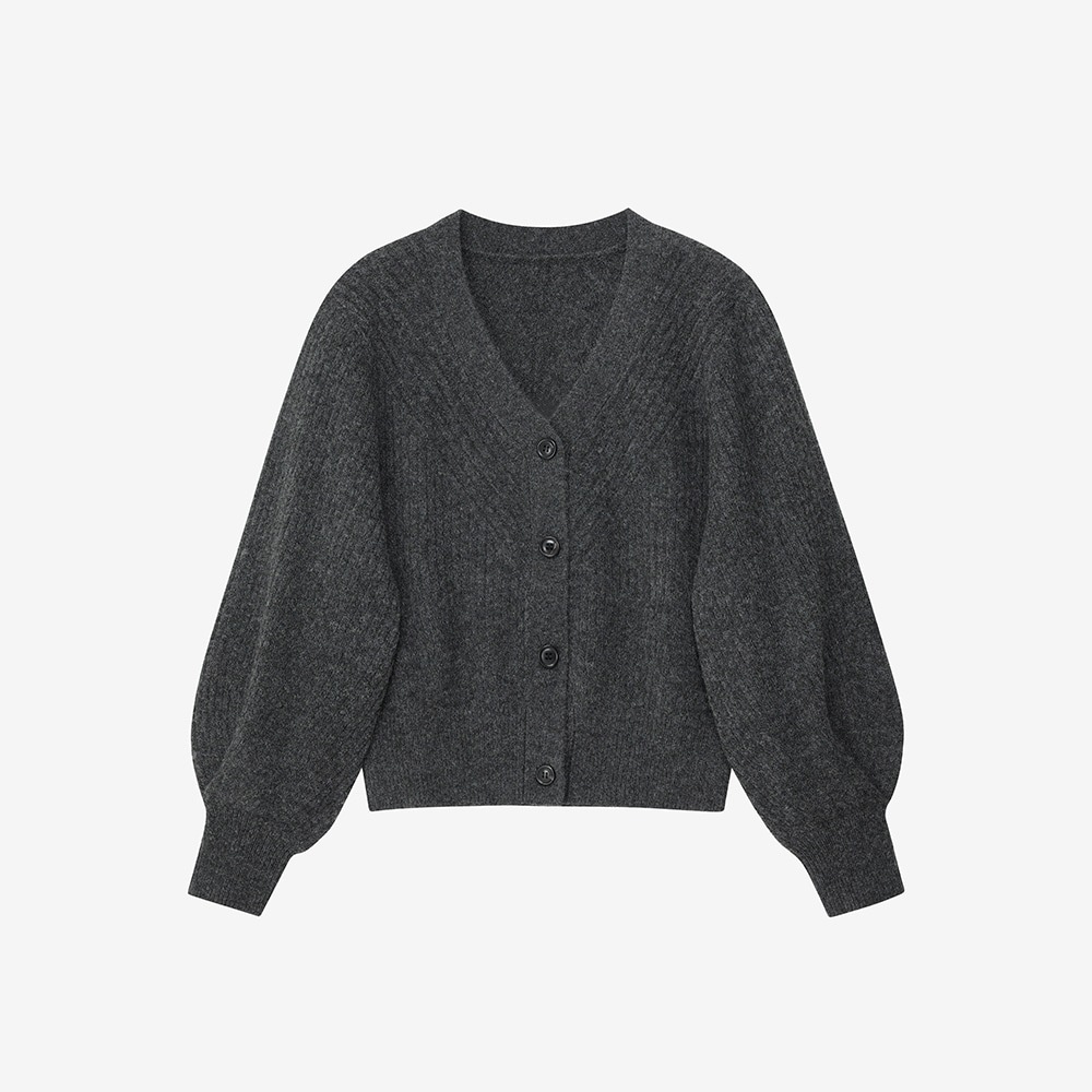 NOIER 】 CAMEL BALLOON CARDIGAN : CHARCOAL カーディガン