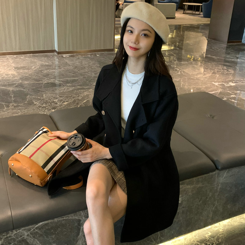 小柄リバーシブルコート婦人秋洋風ロングハイサイドリバーシブルムートンコート