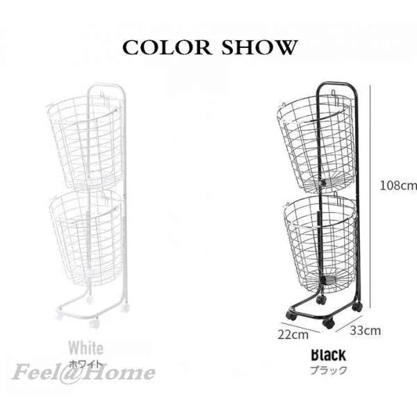 ランドリーバスケット スリム キャスター 2段 洗濯カゴ おしゃれ 大容量 二段 ワイヤーバスケット ランドリーバスケット スリム キャスター 2段 洗濯カゴ おしゃれ 大容量 二段 ワイヤーバスケット