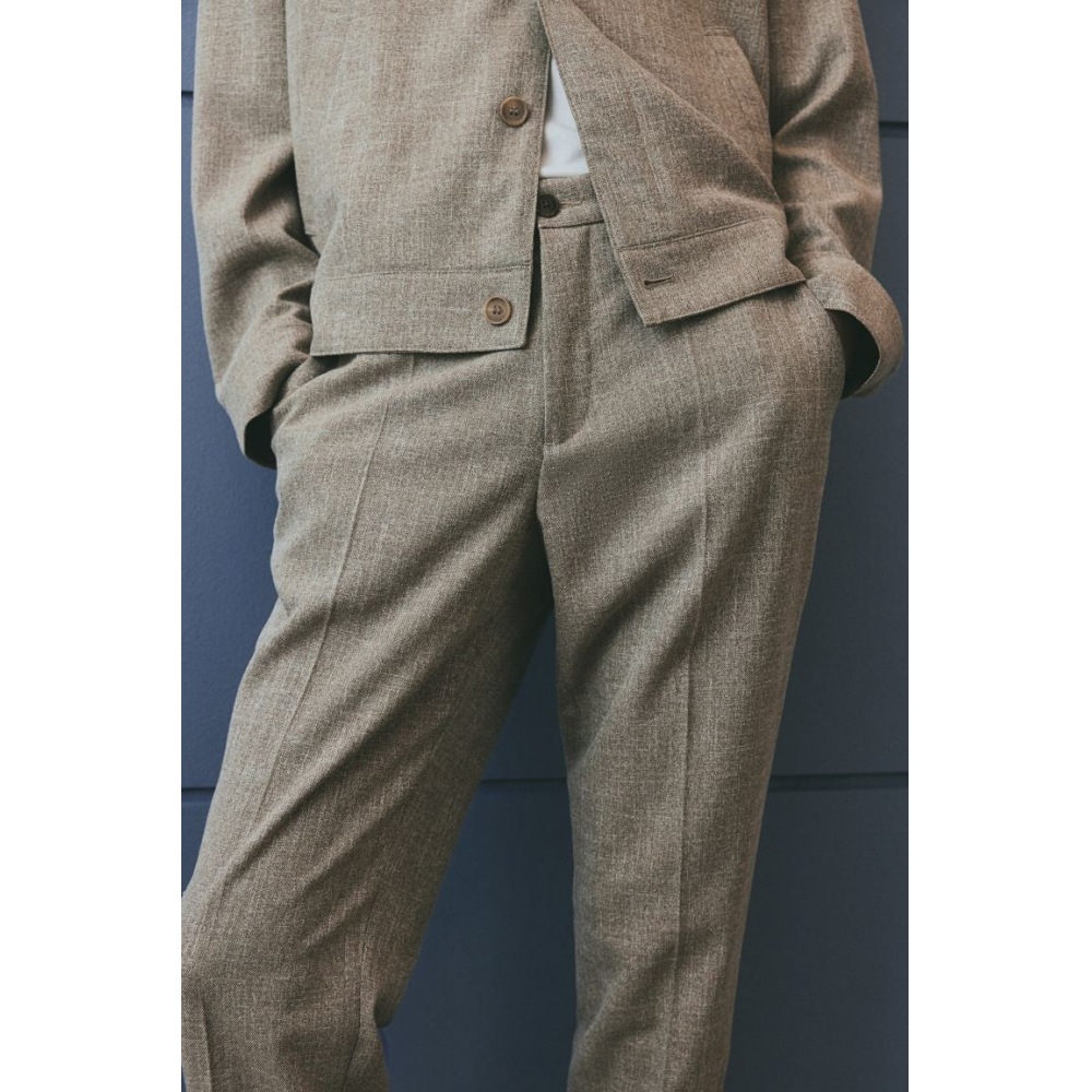 H&M テーラードパンツレギュラーフィットベージュメランジ H&M テーラードパンツレギュラーフィットベージュメランジ