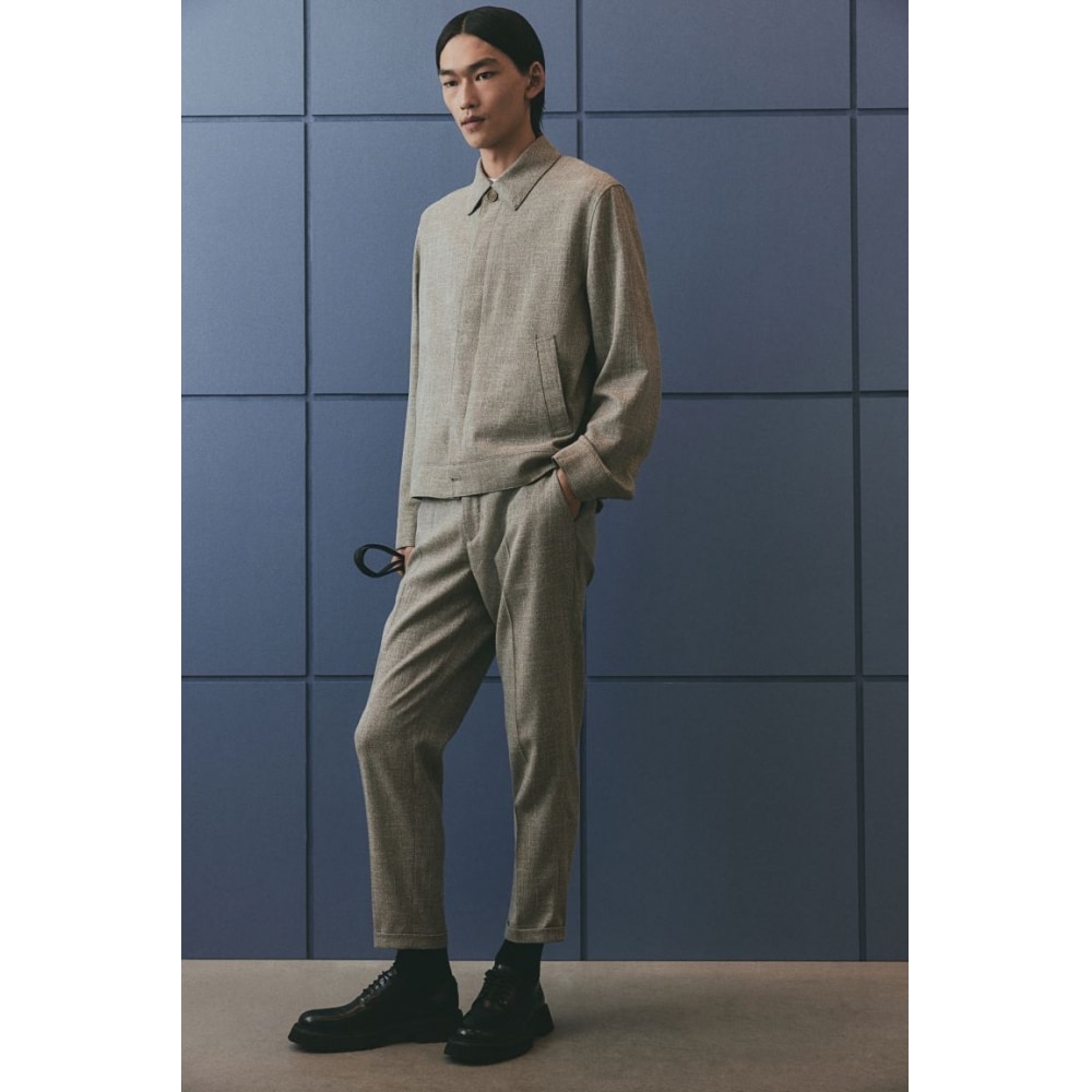 H&M テーラードパンツレギュラーフィットベージュメランジ H&M テーラードパンツレギュラーフィットベージュメランジ