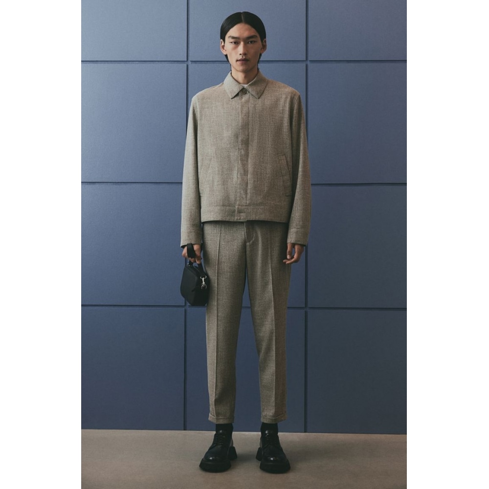 H&M テーラードパンツレギュラーフィットベージュメランジ H&M テーラードパンツレギュラーフィットベージュメランジ