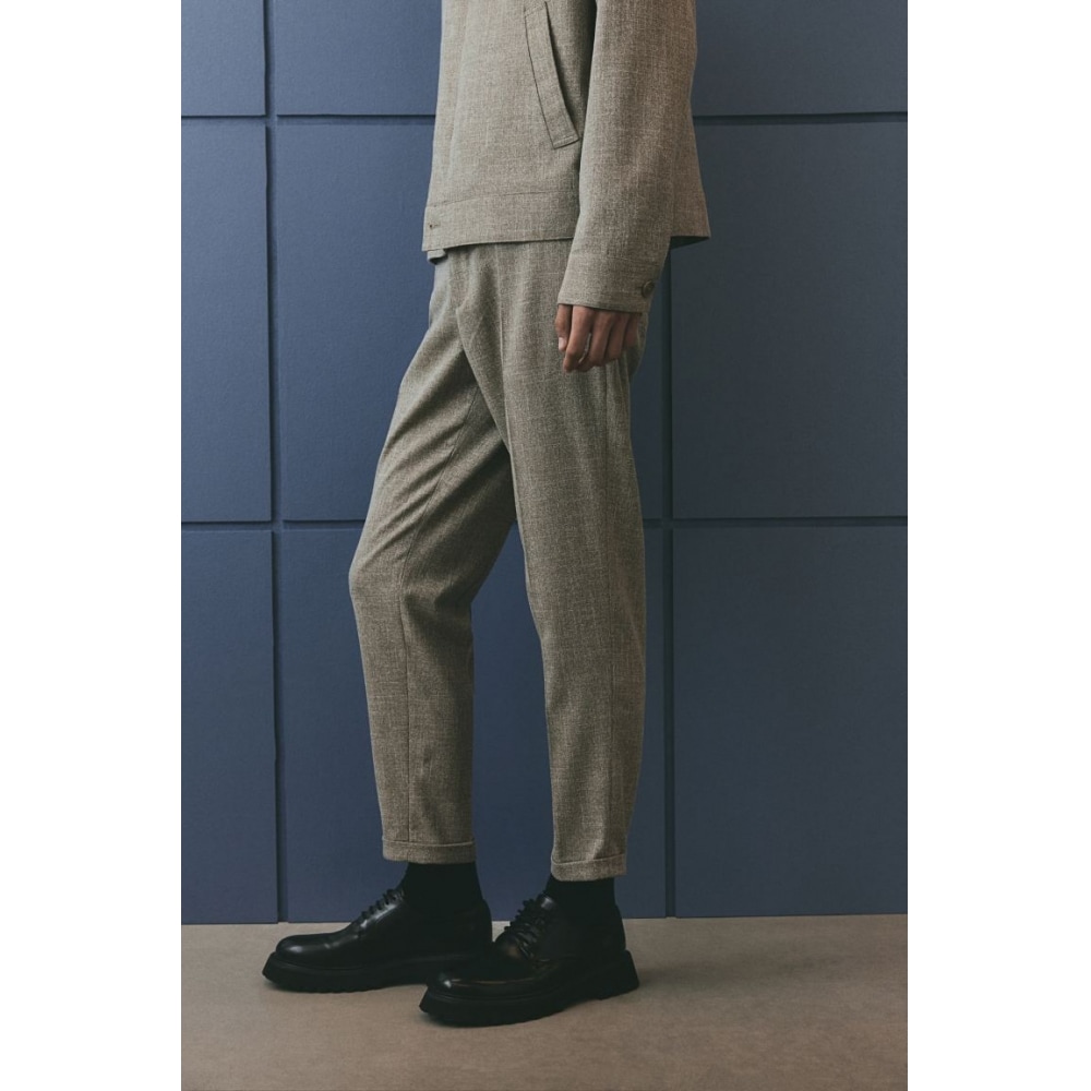 H&M テーラードパンツレギュラーフィットベージュメランジ H&M テーラードパンツレギュラーフィットベージュメランジ