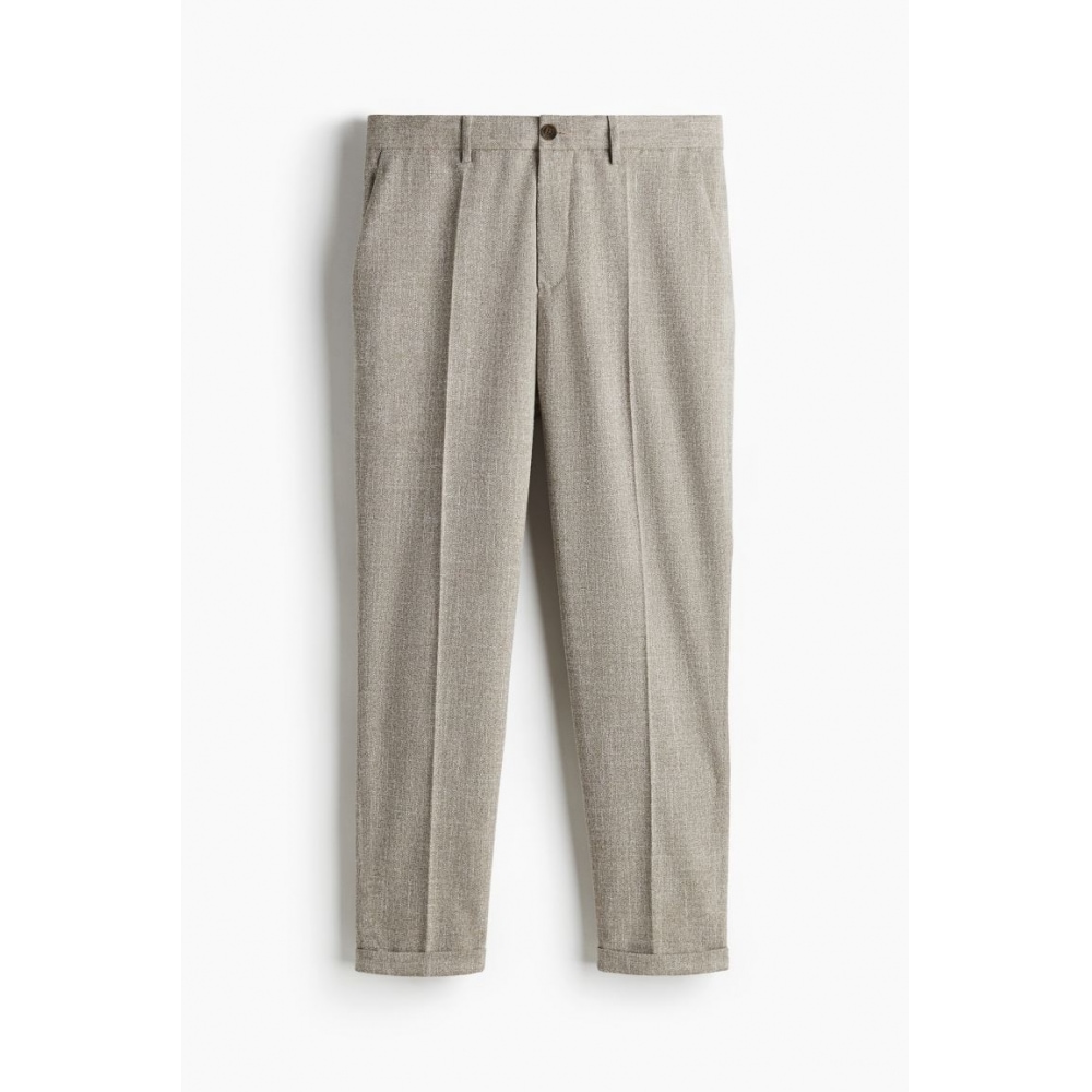 H&M テーラードパンツレギュラーフィットベージュメランジ H&M テーラードパンツレギュラーフィットベージュメランジ