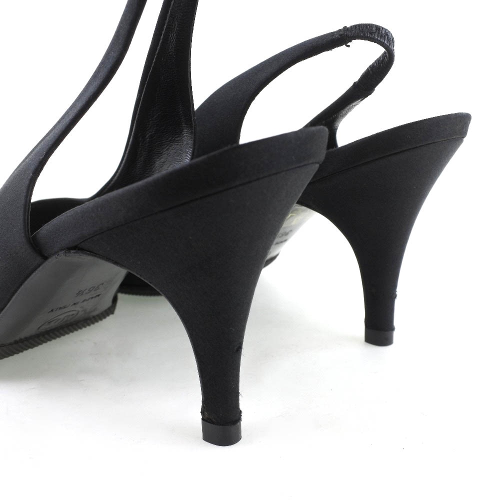 サンダル パンプス サテン 黒 レディース 中古品 サンダル パンプス サテン 黒 レディース 中古品