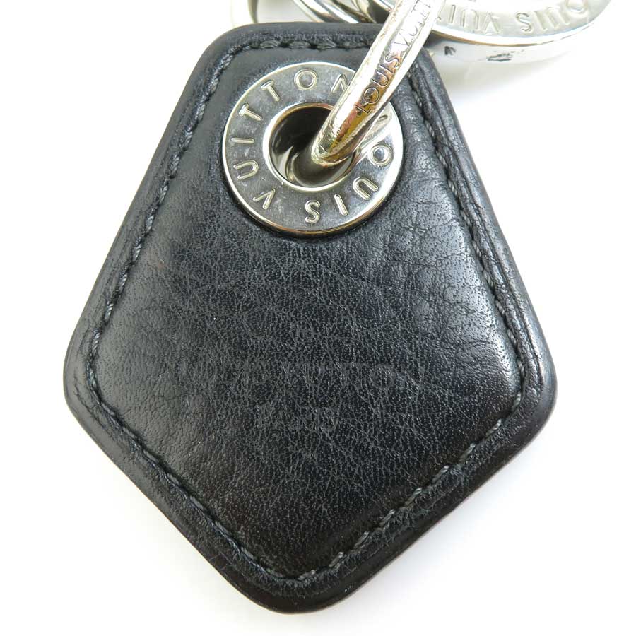 ルイ ヴィトン LOUIS VUITTON チャーム キーリング ポルトクレ LVクレーム メタル/レザー ブラック×シルバー ユニセックス M66137 a0562