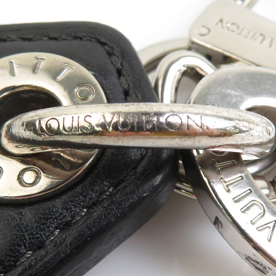 ルイ ヴィトン LOUIS VUITTON チャーム キーリング ポルトクレ LVクレーム メタル/レザー ブラック×シルバー ユニセックス M66137 a0562