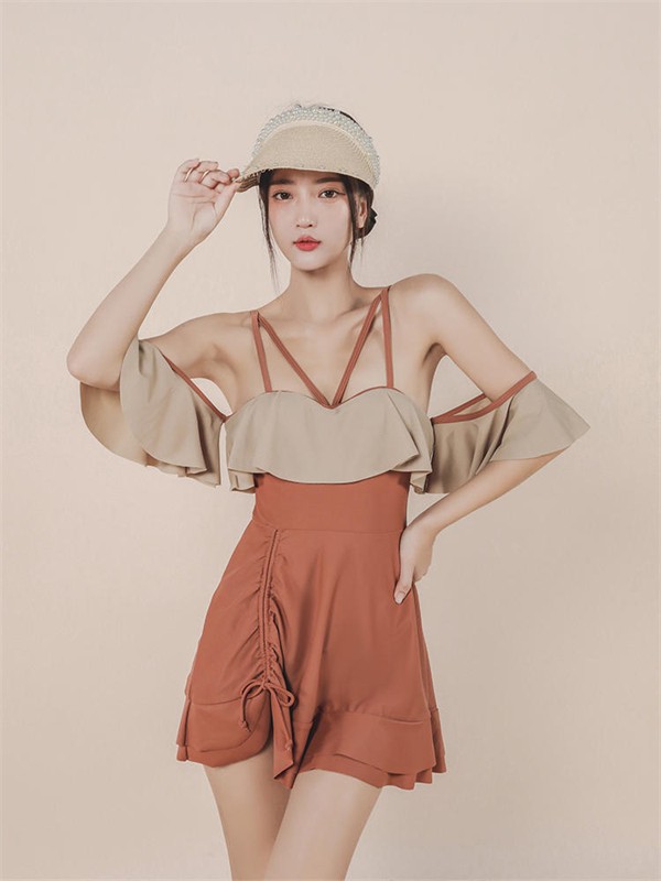 ワンピース水着 水着 レディース 体型カバー 服みたいな おしゃれ 大人 可愛い セクシー ワイヤー 小胸 オールインワン オトナ女子 ショートパンツ 温泉 韓国風 女性用 20代 30代 40代