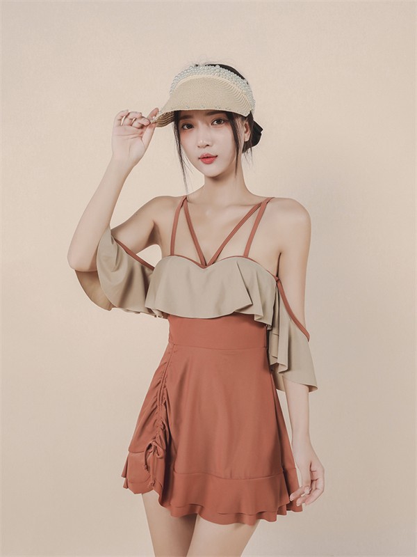 ワンピース水着 水着 レディース 体型カバー 服みたいな おしゃれ 大人 可愛い セクシー ワイヤー 小胸 オールインワン オトナ女子 ショートパンツ 温泉 韓国風 女性用 20代 30代 40代