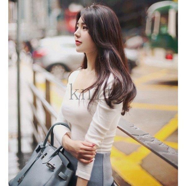 トップスレディースシャツ春夏秋新作スクエアネックスーツインナーカットソー長袖かわいいプチプラ1075 トップスレディースシャツ春夏秋新作スクエアネックスーツインナーカットソー長袖かわいいプチプラ1075