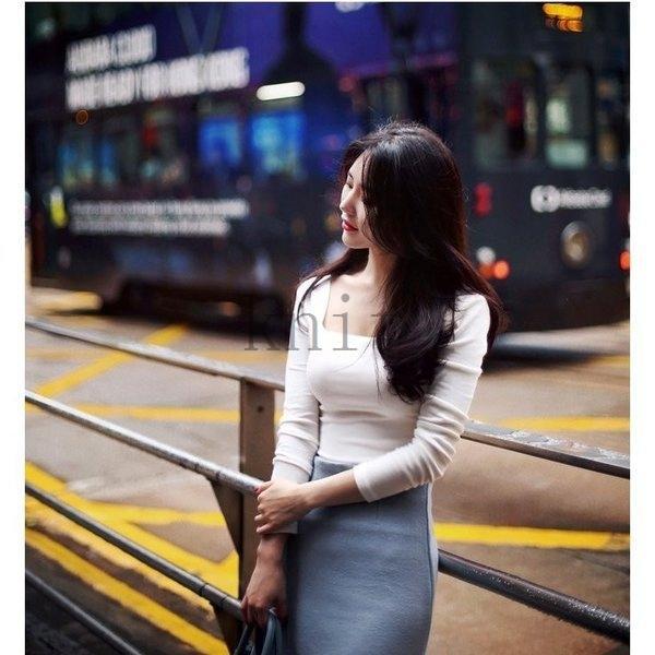 トップスレディースシャツ春夏秋新作スクエアネックスーツインナーカットソー長袖かわいいプチプラ1075 トップスレディースシャツ春夏秋新作スクエアネックスーツインナーカットソー長袖かわいいプチプラ1075