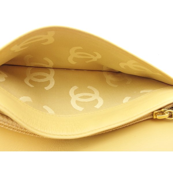長財布 ファスナー 二つ折り ココマーク ベージュ 中古