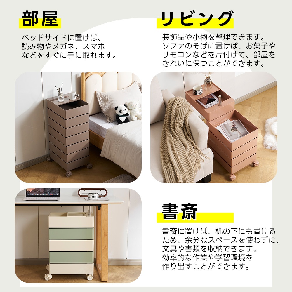 ピンク おしゃれ トレイ キッチンワゴン 回転式 キッチン収納 5つのセクション ピンク おしゃれ トレイ キッチンワゴン 回転式 キッチン収納 5